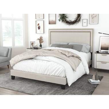 Finnigan tufted upholstered low shop profile standard bed andover mills